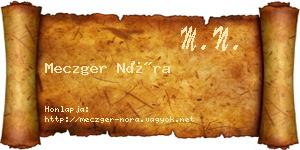 Meczger Nóra névjegykártya